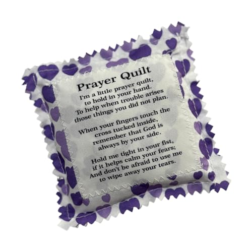 Mini Prayer Quilt with Hidden Cross - Pocket Sized Christian Comfort Gift