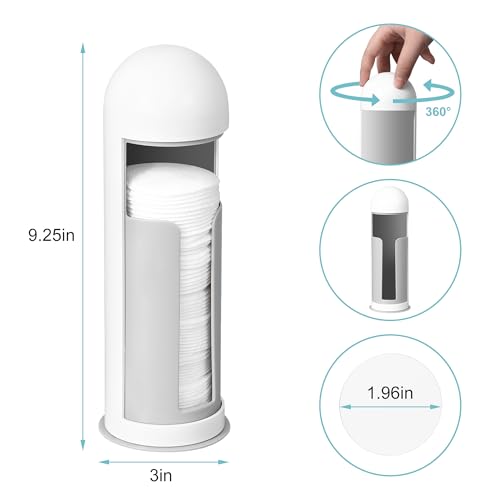 bodkar Rotating Cotton Pad Holder - Dust Proof Organizer for Skincare