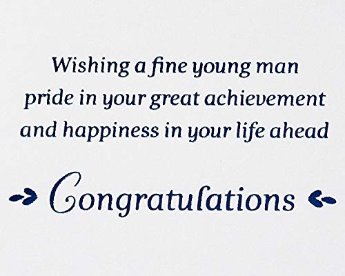 Papyrus Bar Mitzvah Card - Fine Young Man Design with Gold Seal