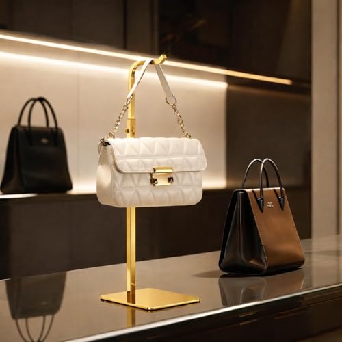 Adjustable Gold Table Banner Stand & Purse Holder - Sleek Design