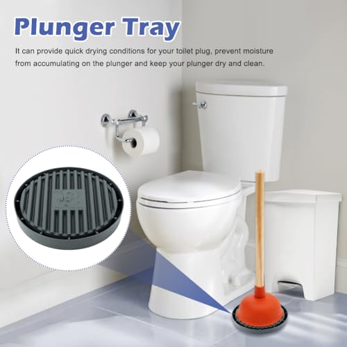 YOSINXU 2-Pack Toilet Plunger Trays for Quick Drying & Organization
