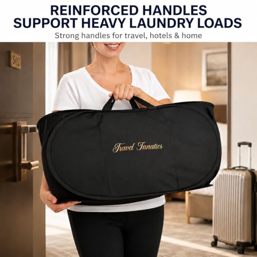 Travel Fanatics 60L Collapsible Laundry Basket with 3 Sorting Dividers