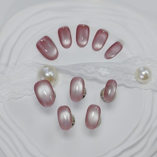 Cat Eye Press On Nails Handmade Magnetic Shimmer False Nails Large