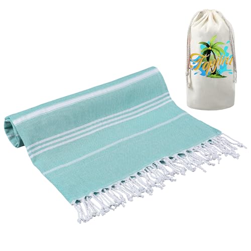 Aqua Topjini 39x71 Inch Oversized Turkish Beach Towel Quick Dry Sand-Free Vacation Essential