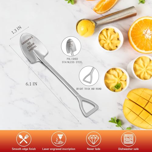 Funny Engraved Stainless Steel Ice Cream Spoon for Grandpa