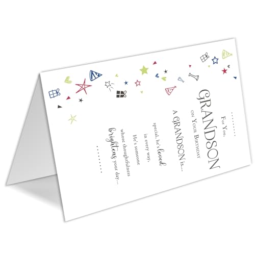 Grandson Birthday Card - Premium 350gsm Greeting Card (Model QQ-133)