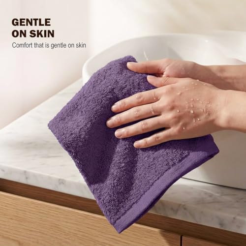 Utopia Towels 24-Pack 100% Cotton Washcloths - 12x12 Inch, Plum