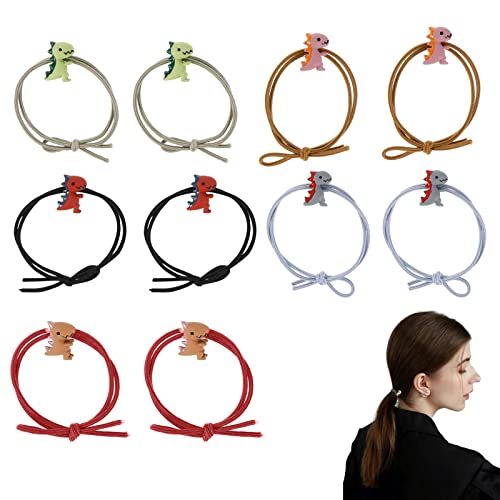 Dinosaur Elastic Hair Ties Ponytail Holders 10 Pack for Women and Girls