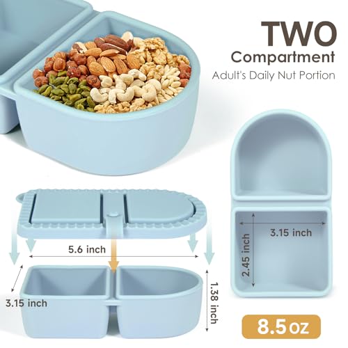 HORNORM 4-Pack Reusable Silicone Snack Containers, 8.5 oz Leakproof Dividers