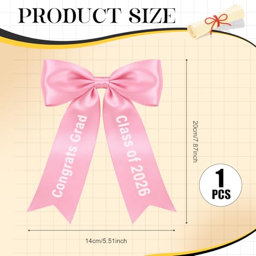 Rivvlive Class of 2026 Graduation Cap Bow Large Decor and Hair Accessory