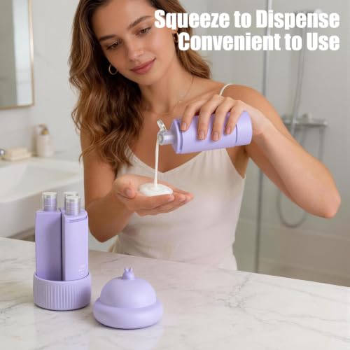 Doxcore 4-in-1 Travel Dispenser Bottle - TSA Approved Refillable Toiletry Set