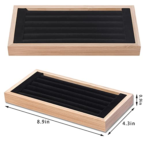 Bamboo Ring Holder and Jewelry Organizer Stand - Black
