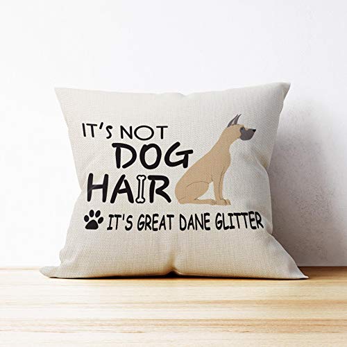 Great Dane Glitter Throw Pillow Case - Color-13, 18x18 Inch Linen Cushion Cover