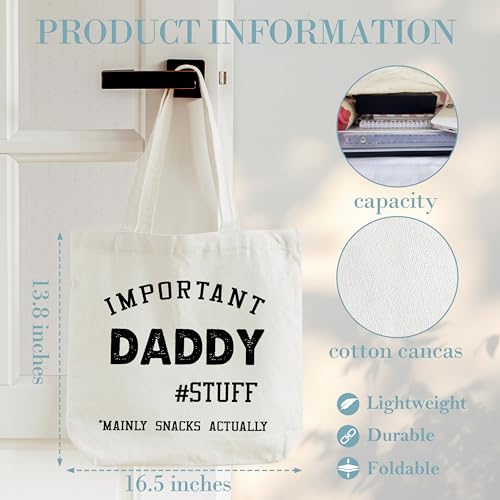 Daddy Canvas Tote Bag - Important Stuff Library Shoulder Bag