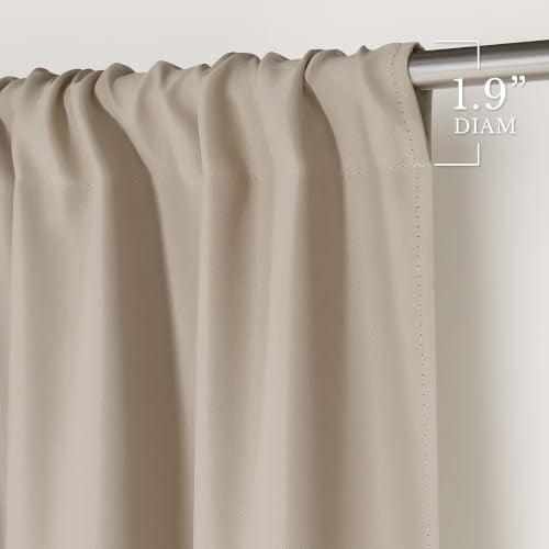 NICETOWN Blackout Curtains - 42"W x 63"L Cream Rod Pocket Drapes (2 Panels)