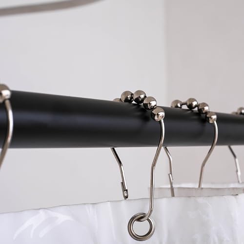 YAMHOHO Rust Proof Stainless Steel Shower Curtain Hooks - Set of 12