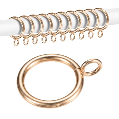 Gold Metal Curtain Rings - 10-Pack with Eyelet for Easy Hanging