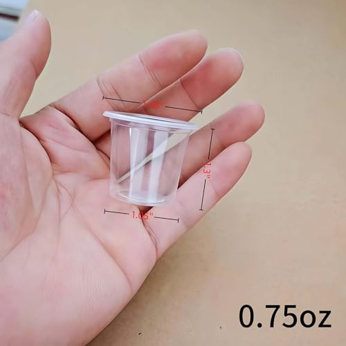 Cynohesta 0.75oz Disposable Plastic Shot Glasses - 200 Clear Sample Cups for Tasting & Drinking