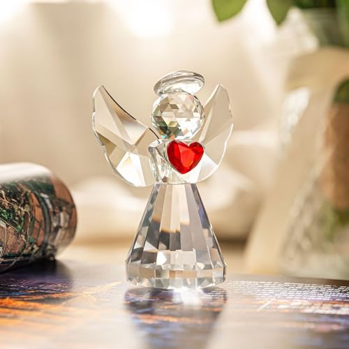 3-Inch Crystal Angel Figurine - Heart Guardian Angel Statue
