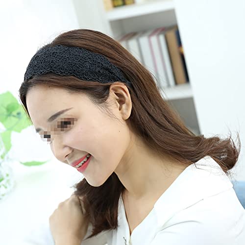 ccHuDE Wide Lace Non-Slip Hairband Soft Fabric Headband for Women