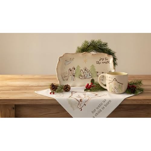 Mud Pie Boxed Nativity Plate; 6" x 9 3/4"