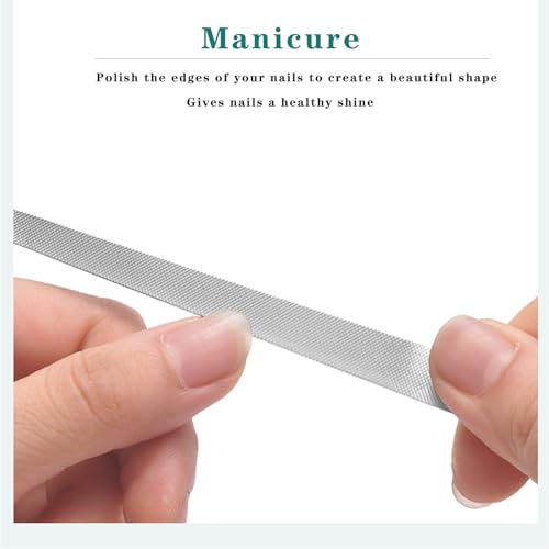 Diamond Dust Stainless Steel Nail File 2-Piece Set with Protective Cover