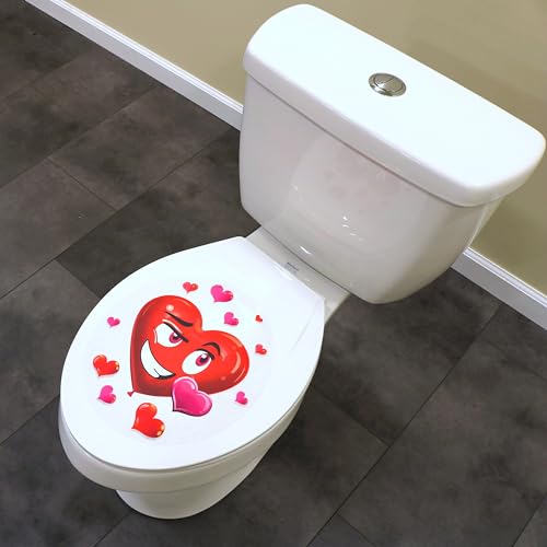 Valentine's Heart Toilet Seat Cling Decoration Set - 2 Pieces