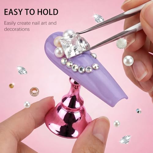 Magnetic Nail Art Practice Holder & Display Stand Set with Putty
