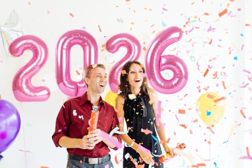 2026 Number Balloon 40 Inch Pink Foil Party Decoration