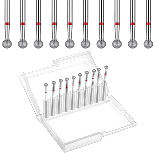 Mabor 10pcs Cuticle Drill Bits Set - Ball Tip Nail Drill Bits