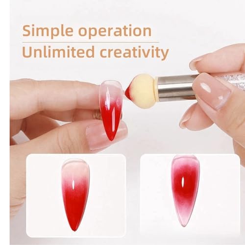 HZ Yihai Autumn 3Pcs Ombre Nail Brush & Sponge Pen Set for Gel Art
