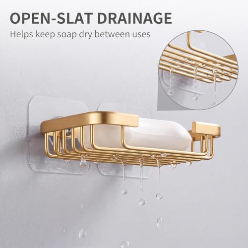 Wall-Mount Stainless Steel Soap & Sponge Holder with Suction Cup, Rustproof Bathroom & Kitchen Organizer