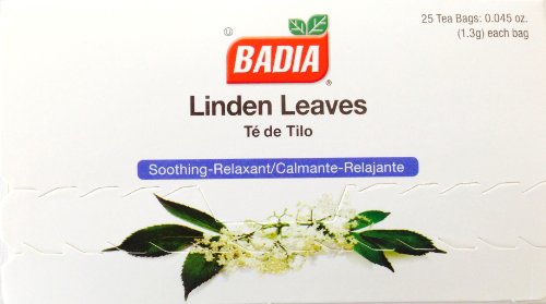 Badia Linden Leaves Tea – 25 Tea Bags, Relaxing Caffeine-Free Herbal Infusion