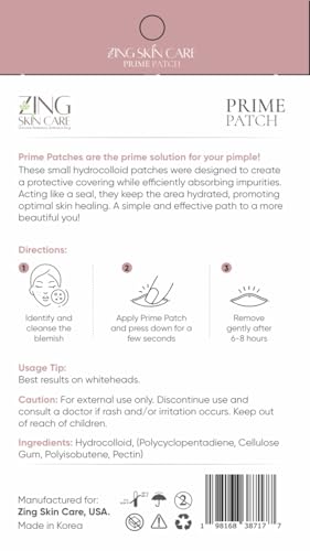 Zing Prime Clear Hydrocolloid Pimple Patches 45 Count - Vegan Acne Dots