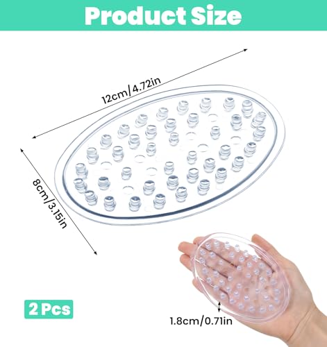 Clear Plastic Soap Dish - 2 Pack Draining Soap Saver for Bathroom & Kitchen
