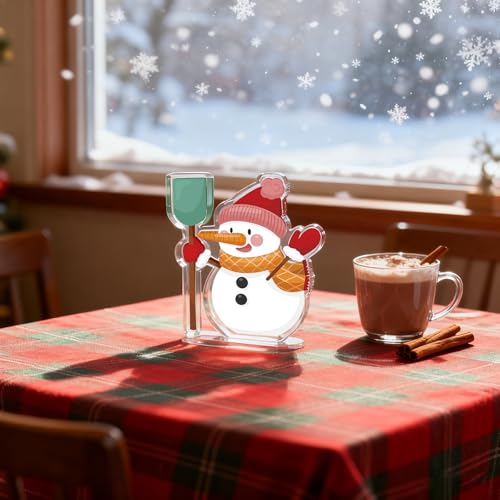 Christmas Snowman Acrylic Table Plaque Indoor Winter Desk Decor