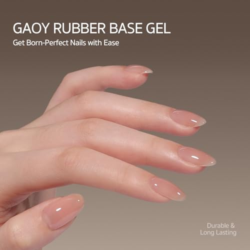 GAOY Rubber Base Gel - 16ml Nude Sheer Pink 3-in-1 Builder Nail Gel