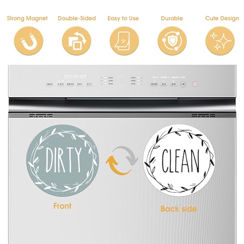 Dishwasher Clean Dirty Magnet - Slate Blue & White