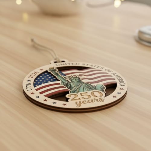 USA 250th Anniversary Patriotic Christmas Ornament - Keepsake Gift D51