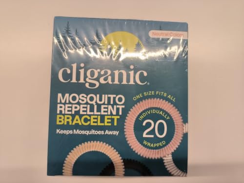 Cliganic Mosquito Repellent Bracelets 20 Pack for Kids & Adults – Natural, DEET-Free, Adjustable, Long-Lasting Outdoor Protection