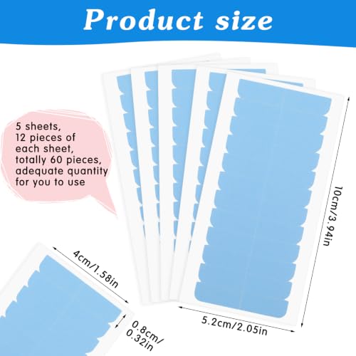 Mabor 60Pcs Double Sided Hair Extension Tape Replacement Strips