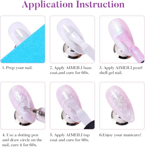 AIMEILI Pearl Gel Nail Polish Shimmer Mermaid Soak Off UV 10ml