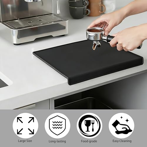 Silicone Espresso Tamping Mat - Heat Resistant & Non-Slip, 9.8x7.8 inches