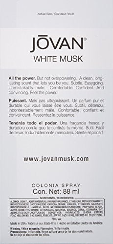 Jovan White Musk Cologne for Men, 3 Fl Oz EDC Spray (Pack of 2)