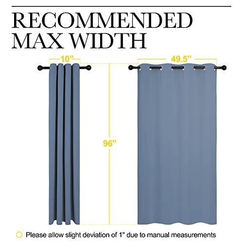 NICETOWN Stone Blue Blackout Curtain Panels - 55" x 96" (2 Pack)