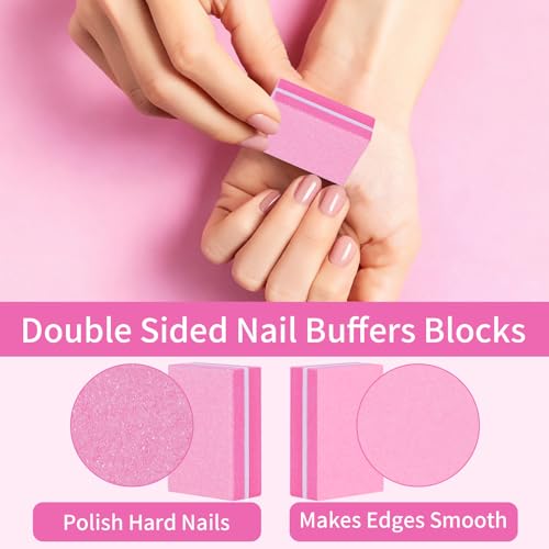 MixPeak 50 Pcs Mini Nail Buffers - 100/180 Grit Sponge Files for Acrylic and Natural Nails