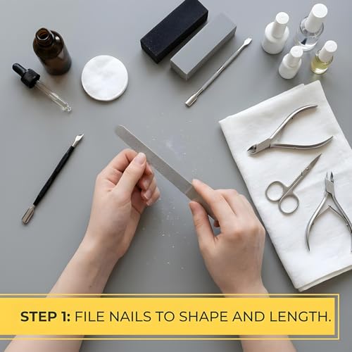 2 PCS Metal Nail File Set, Double-Sided Stainless Steel Nail Files for Manicure