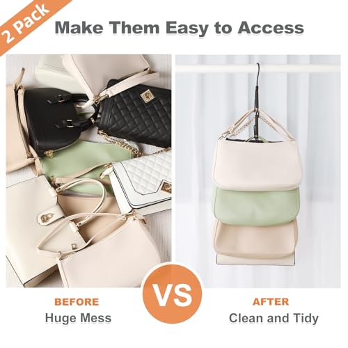 TOPIA HANGER Black Purse Organizer Hooks - 2-Pack Handbag Storage