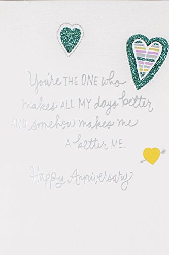 Hallmark Anniversary Card with Colorful Hearts Design