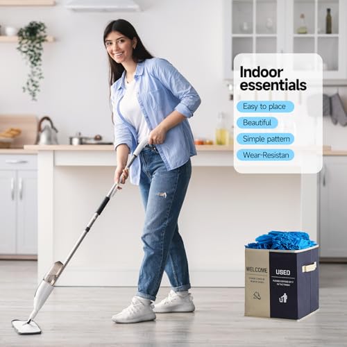 Foldable Shoe Cover Dispenser Box with Used Covers Sign - Beige & Blue